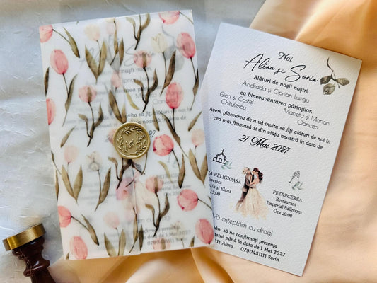 Invitatie model floral cod 11556