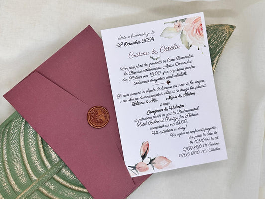 Invitatie nunta floral cod 11434