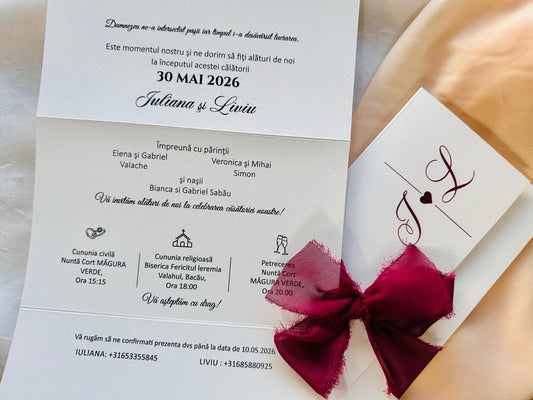 Invitatie fundita bordo cod 11522