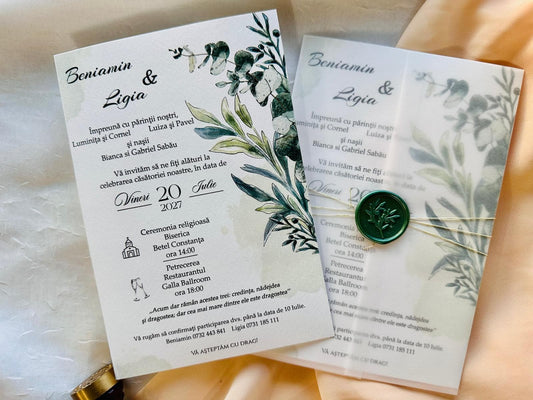 Invitatie nunta cu calc cod 1798