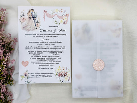 Invitatie nunta si botez fetita cod 1331
