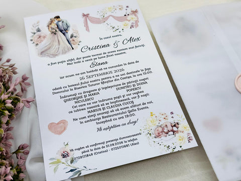 Invitatie nunta si botez fetita cod 1331