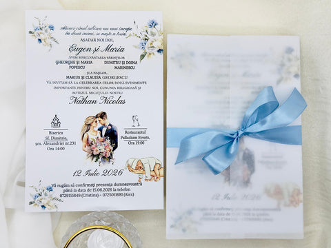 Invitatie calc nunta si botez cod 1333