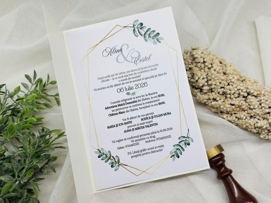 Invitatie nunta cu sigiliu cod 11436