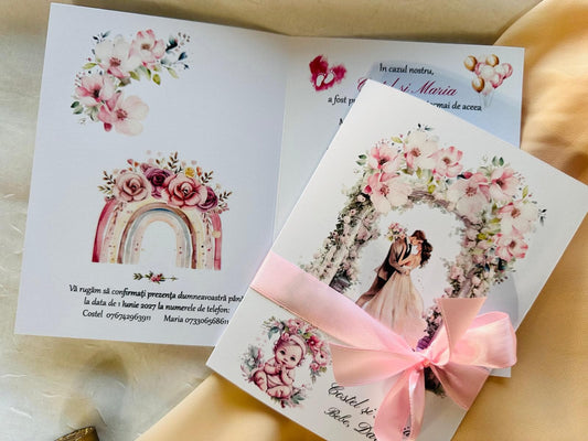 Invitatie nunta si botez cod 1404A