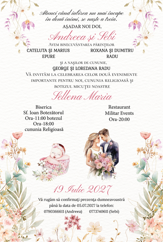 Invitatie digitala nunta si botez IN112