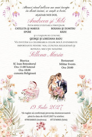 Invitatie digitala nunta si botez IN112