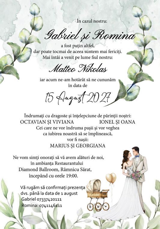 Invitatie digitala nunta & botez IN129