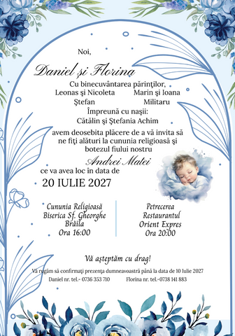 Invitatie digitala nunta si botez IN116