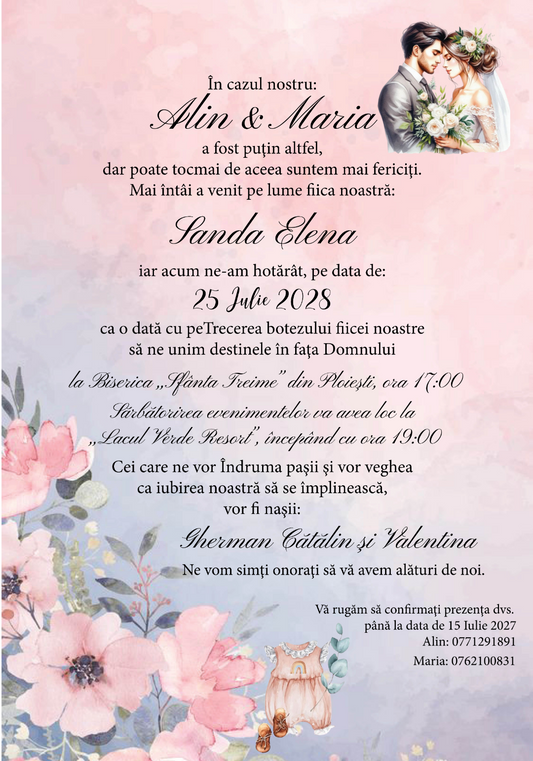 Invitatie digitala nunta si botez IN131