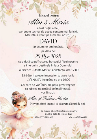 Invitatie digitala nunta si botez  IN133