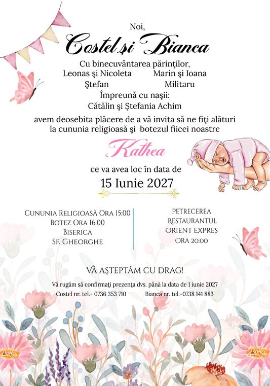 Invitatie digitala nunta si botez IN117