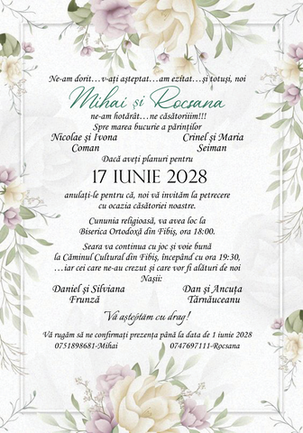 Invitatie florala electronica IN126