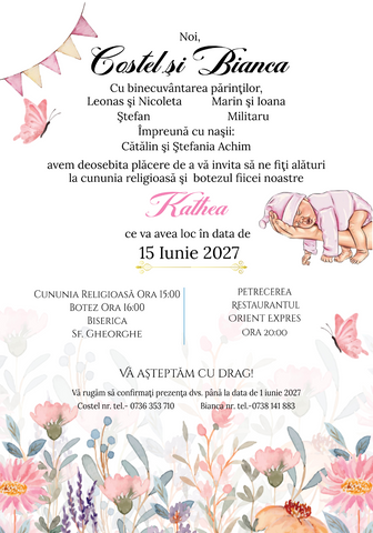 Invitatie digitala nunta si botez IN117